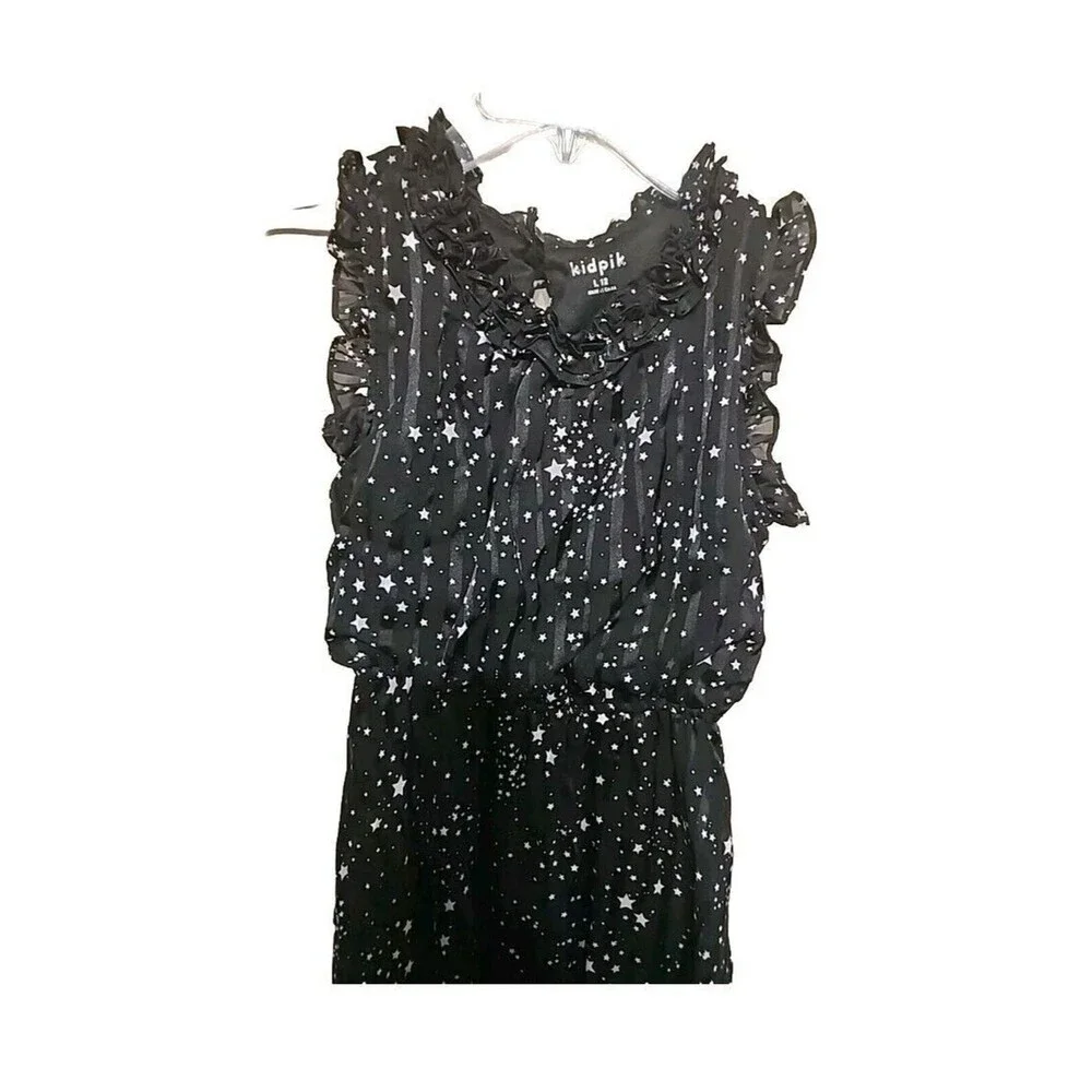 Kidpik Dress Sz 12 Black With Stars - Picture 4 of 4